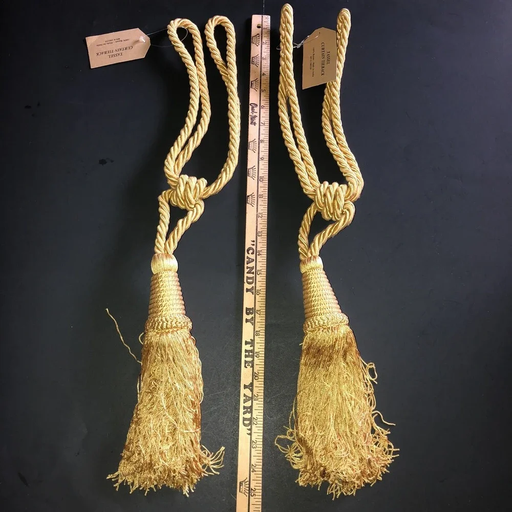 Heavy Tassel Curtain Tie Backs Set of‎ 2 Gold 7.5